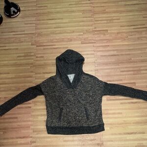 Lucky in Love Black and Gray V-Neck Sweater